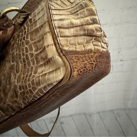 Brahmin cashew copper brown Melbourne croc embossed leather shoulder bag - Picture 11 of 16